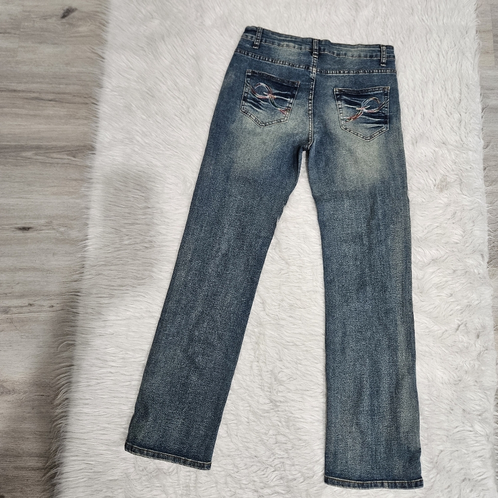 Y2k Low rise blue denim jeans with a relaxed fit size L